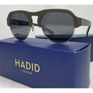Hadid Sunglasses Nomad Olive Green Silver Style HAD05-C3 Women With Box